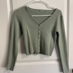 Brandy Melville Light Green Ribbed Top